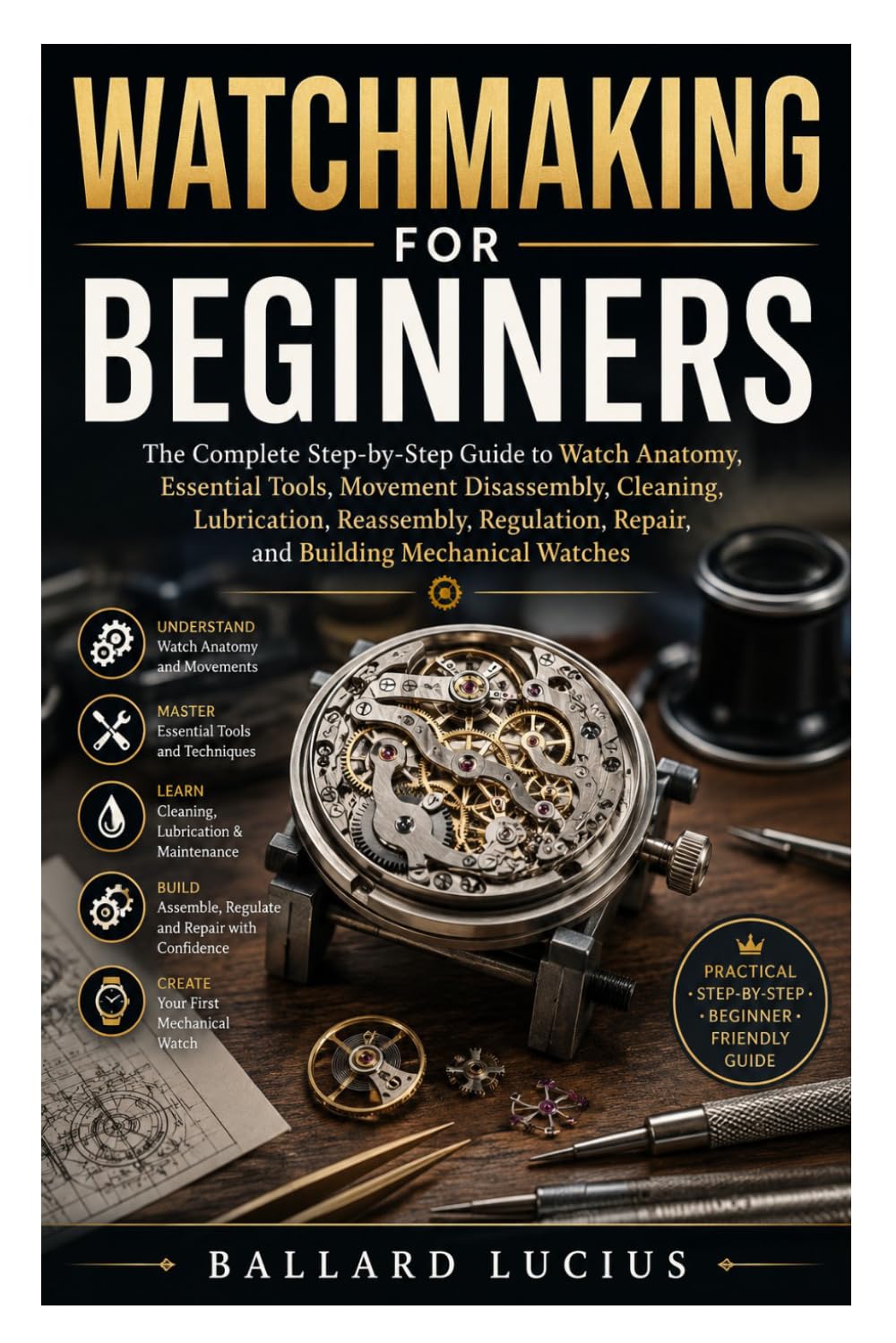WATCHMAKING FOR BEGINNERS: The Complete Step-by-Step Guide to Watch Anatomy, Essential Tools, Movement Disassembly, Cleaning, Lubrication, Reassembly, ... Repair, and Building Mechanical Watches