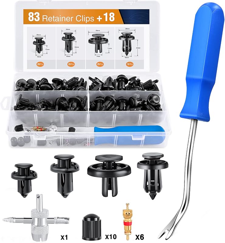 Kit de presilhas e grampos tipo push para para-choque e protetor de respingos GOOACC – 83 peças