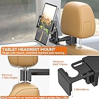 Vista 6 de KDD Car Headrest Tablet Holder Mount, 360°Adjustable iPad Stand for Car Back Seat and Desk, Road Travel Essentials Accessory Compatible with iPad