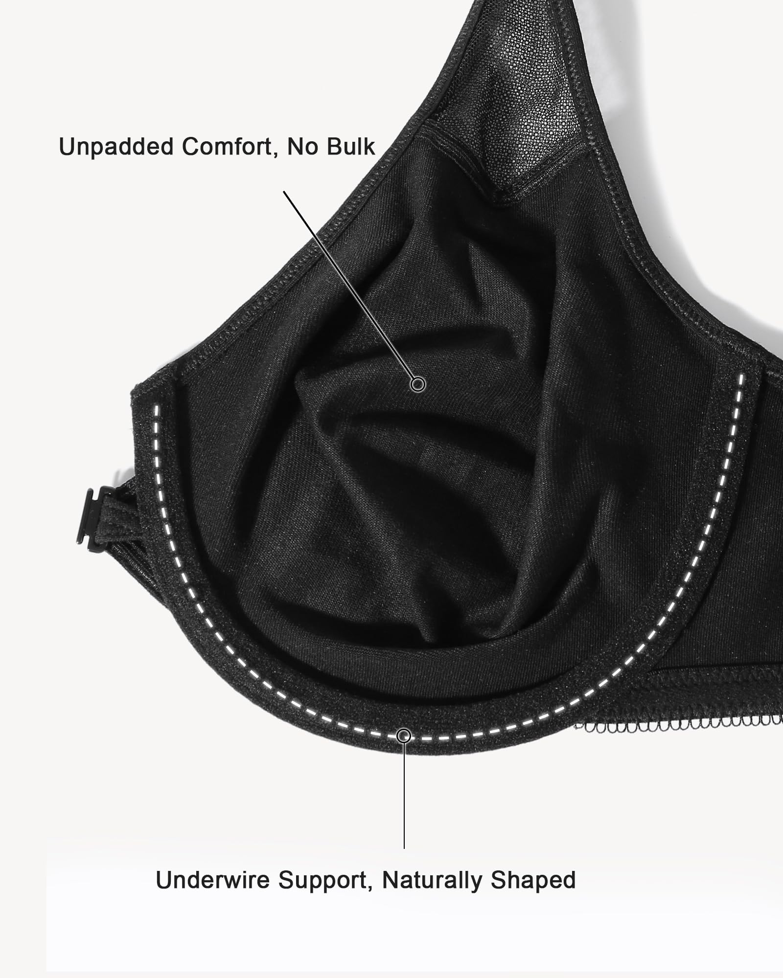 DotVol Reggiseno con Chiusura Frontale, Coppe morbide e Ferretto per Donna da Indossare Tutti i Giorni Minimizer Taglie Grandi Intimo Comodo