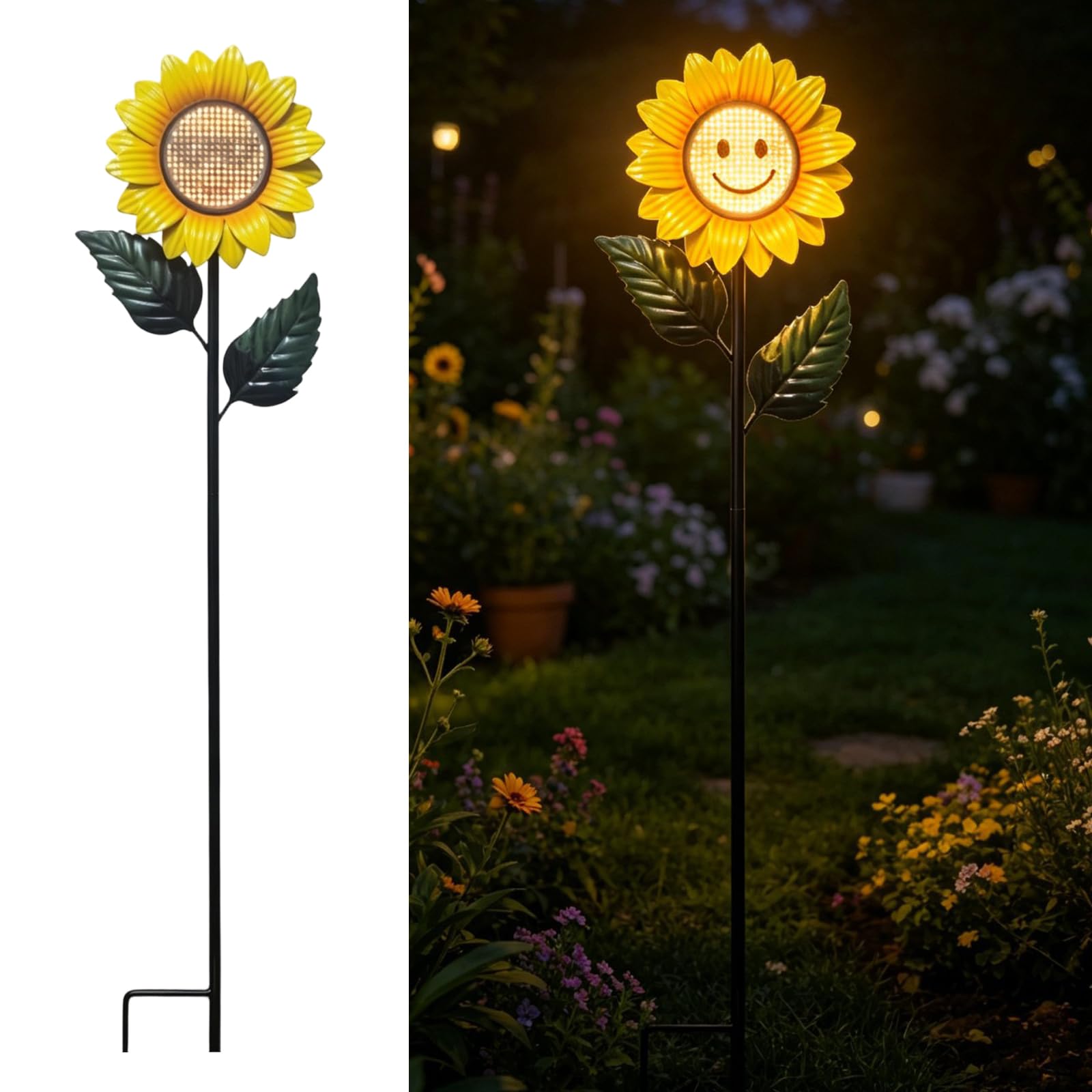 Metallsonnenblumen Leuchtdekor mit beweglichen Augen