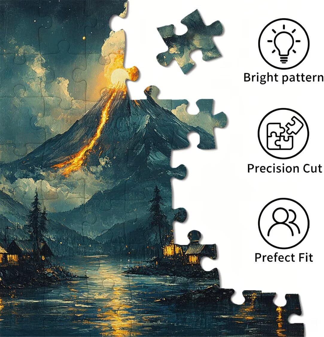 Puzzle 3000 elementów dla dorosłych, gry rodzinne, streszczenie wulkanu, n