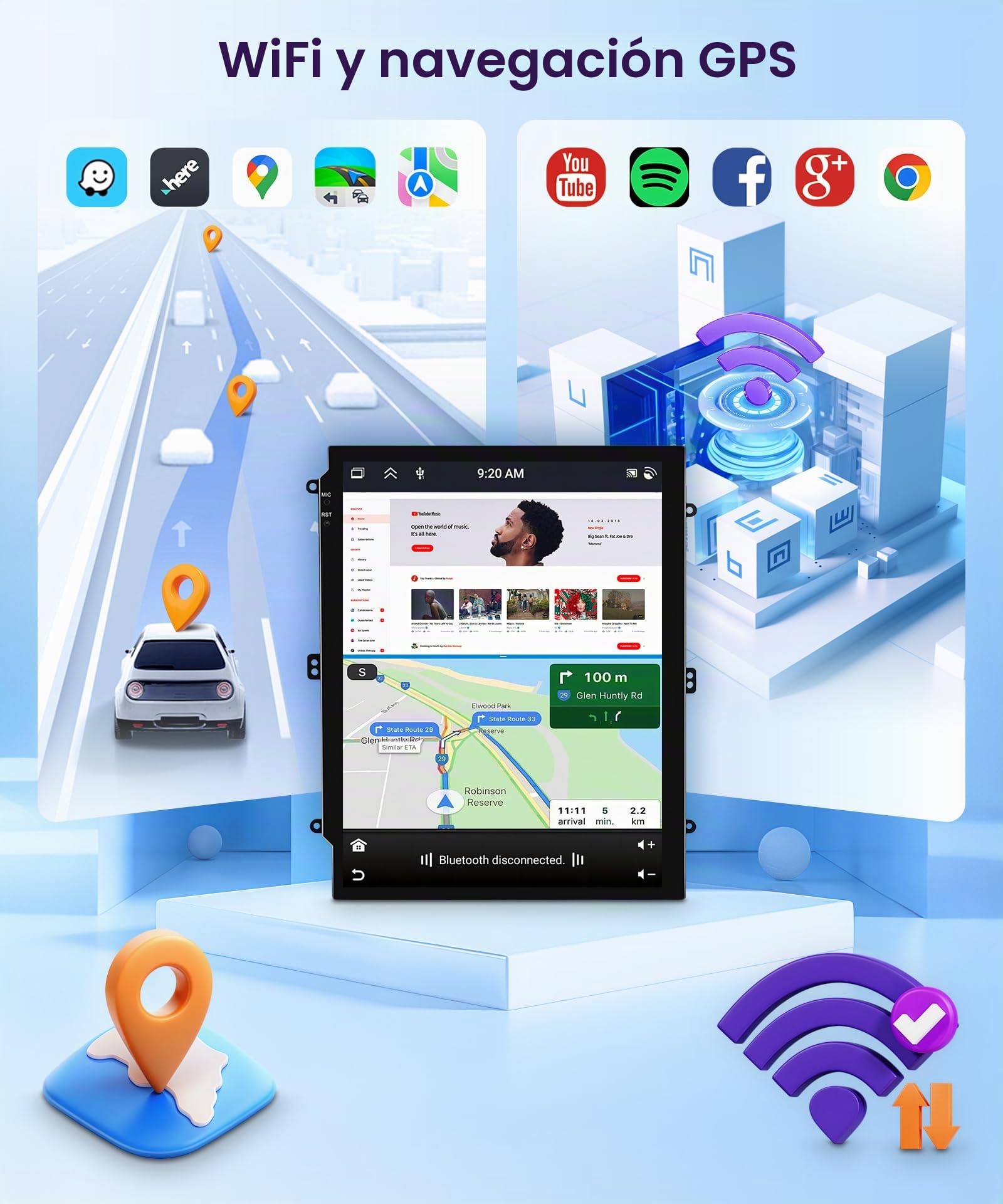 [8 Core 6+128G] Android 15 Radio Coche para Opel Astra J 2009-2016 9.7" Pantalla con Carplay Android Auto Inalámbrico FM/RDS/EQ GPS WiFi Mirror Link Bluetooth Controles del Volante Cámara Trasera