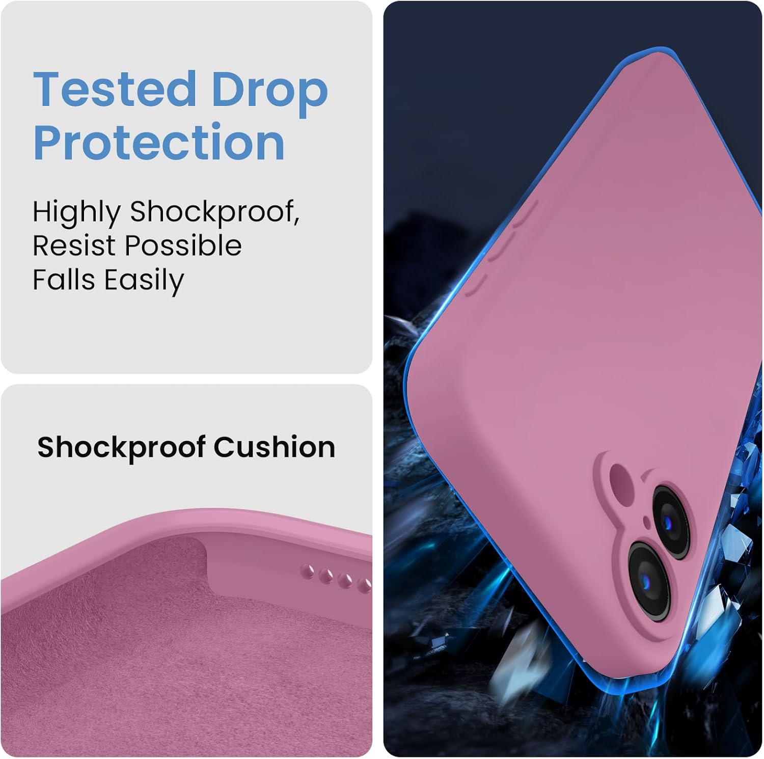 FireNova Designed for iPhone 16 Case, Silicone Upgraded [Camera Protection] Phone Case with [2 Screen Protectors], Soft Anti-Scratch Microfiber Lining Inside, 6.1 inch, Lilac Purple - Image 4