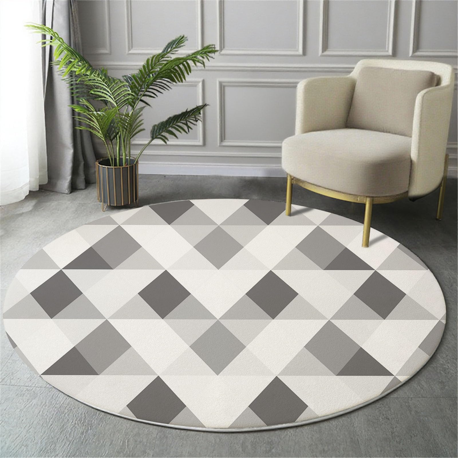 Tapis de décoration gris pour entrée et chambre style minimaliste
