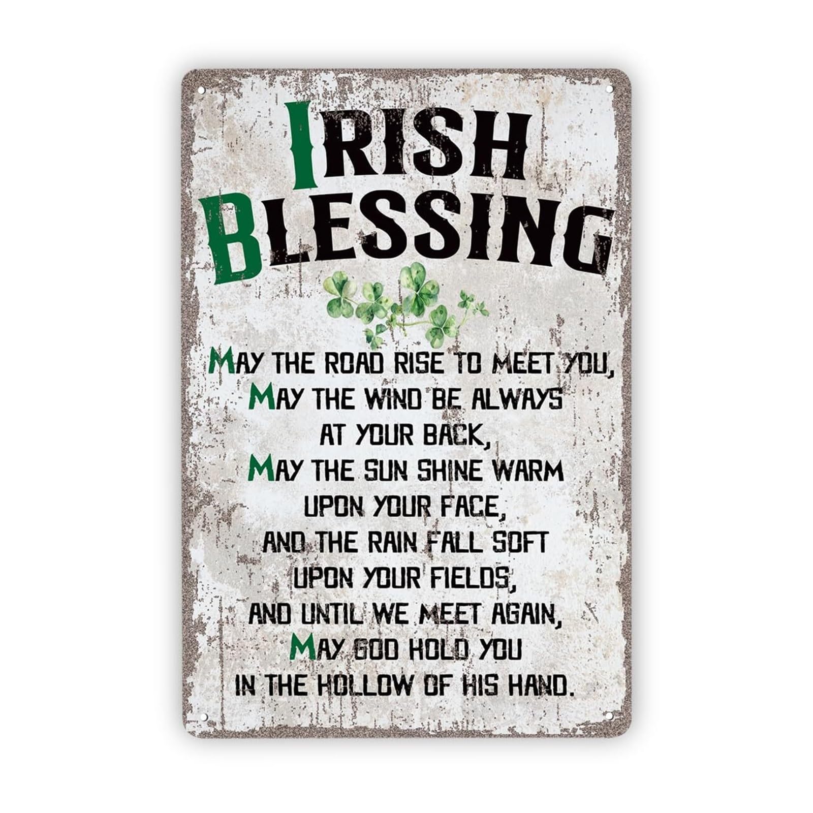 PKNVKZIDK Celtic Irish Blessing Vintage Metal Tin Sign Shamrock Wall Decor for Home Pub Rustic Art 8 X 12 inch