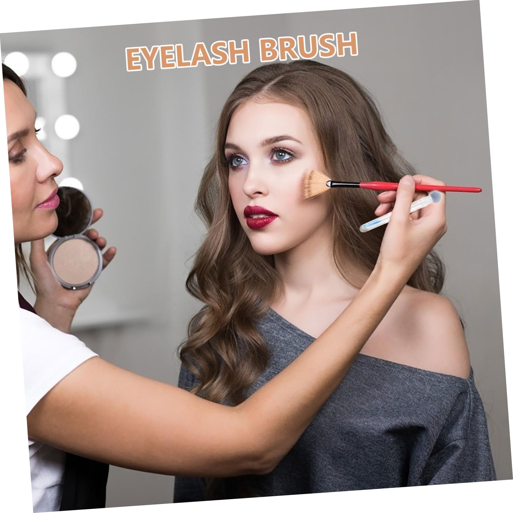 PLAFOPE Ergonomic Lash Eyebrow Comb 5 Pack Eyelash Brush Makeup Spoolies Mascara Wands for Lashes