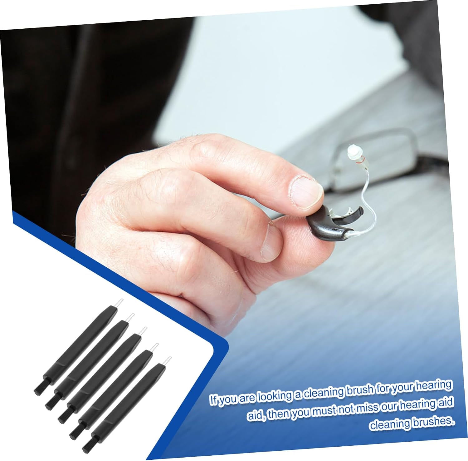 minkissy 10pcs Hearing Aid Cleaning Brush Cleaning Tool for Hearing Amplifiers Small Hook Ear Wax Removal Tool