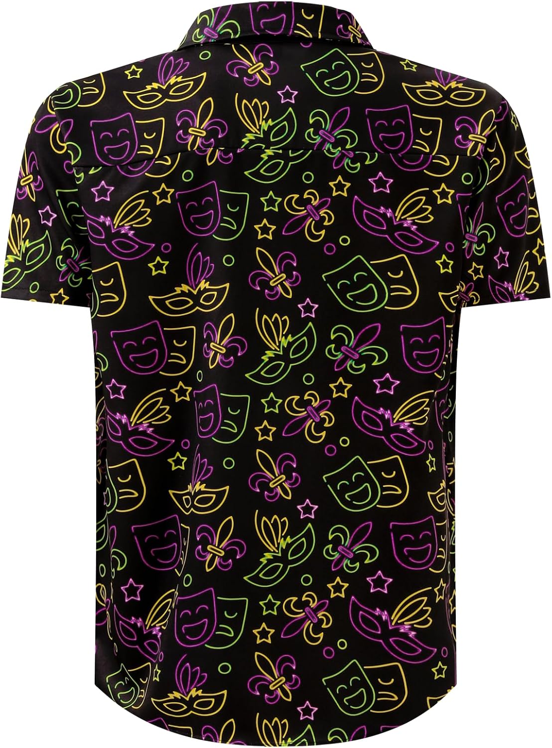 Men's Novelty Holiday Button Down Short Sleeve Shirts - Image 6