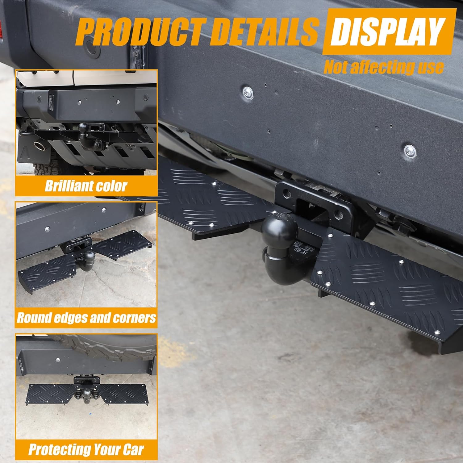 Car Towing Hitch Steps Compatible with INEOS Grenadier 2022-2025 Rear Bumper Hinge Pedal Step,Hitch Armor Step Bumper Guard Protector with Pin Lock and Stabilizer