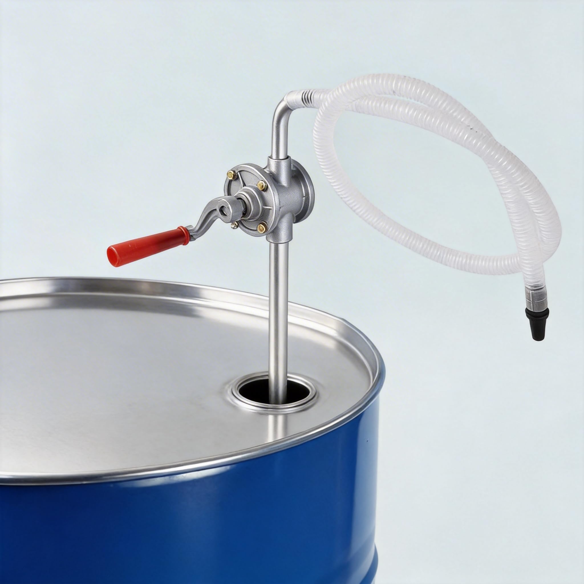RANRAO Bomba de barril de aceite, bomba de transferencia de combustible manual, bomba de manivela, bomba de barril de aceite diésel de aluminio, bomba de manivela de barril para combustible de