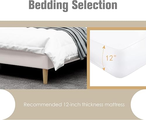 Miniatura 58 de AGARTT Base de cama tapizada tamaño individual con cabecero y estribo, soporte de listones de madera, no necesita somier, fácil montaje, terciopelo