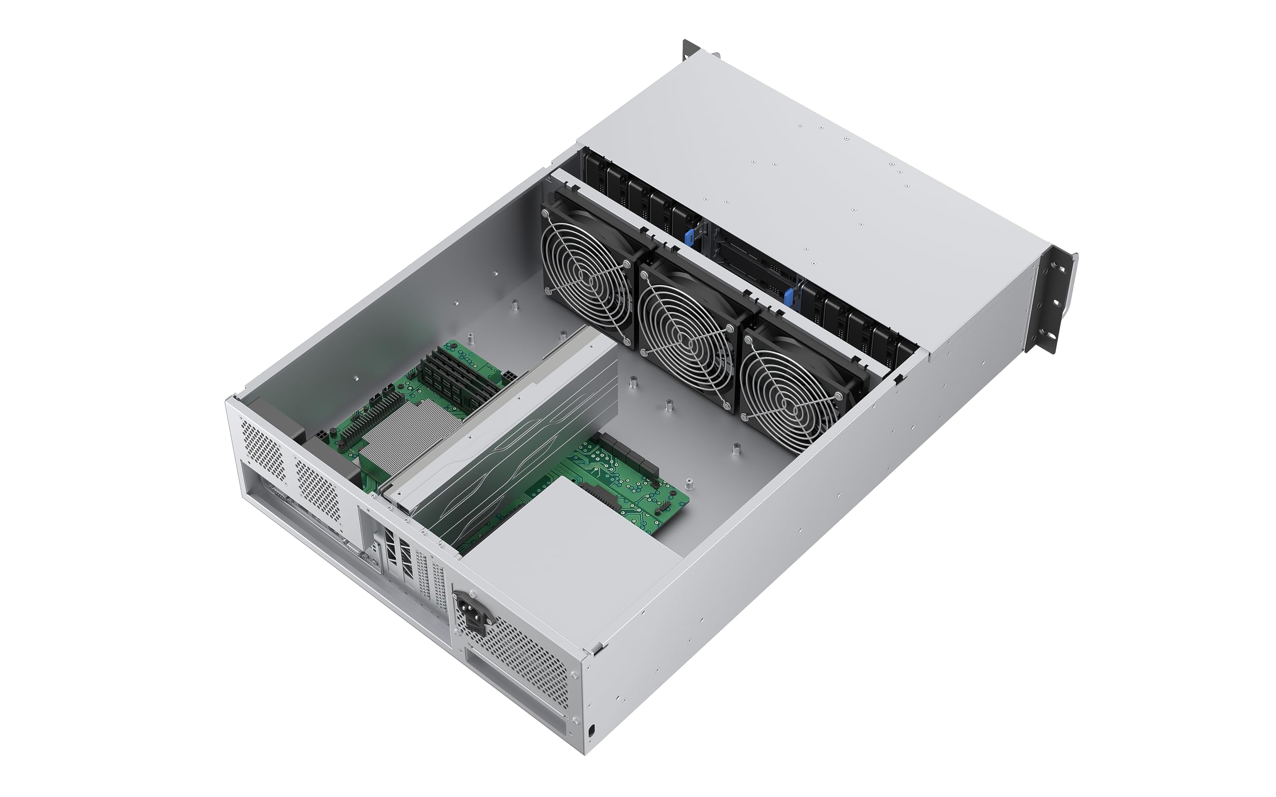 Rosewill Châssis de Serveur monté en Rack 3U | Châssis de Serveur | Prend en Charge jusqu'à 14 disques durs de 3,5" | Compatible ATX | 5 Ventilateurs PWM de 120 mm + 2 Ventilateurs PWM de 80 mm | USB