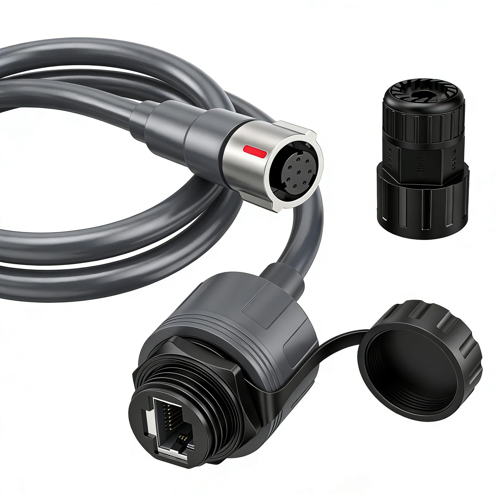 SEAFRONT Prostokątne Złącze Przedłużacza Kabla Satelitarnego Ethernet SPX Męski na Adapter RJ45 Adapter Ethernet 23AWG dla Wydajności Gen3