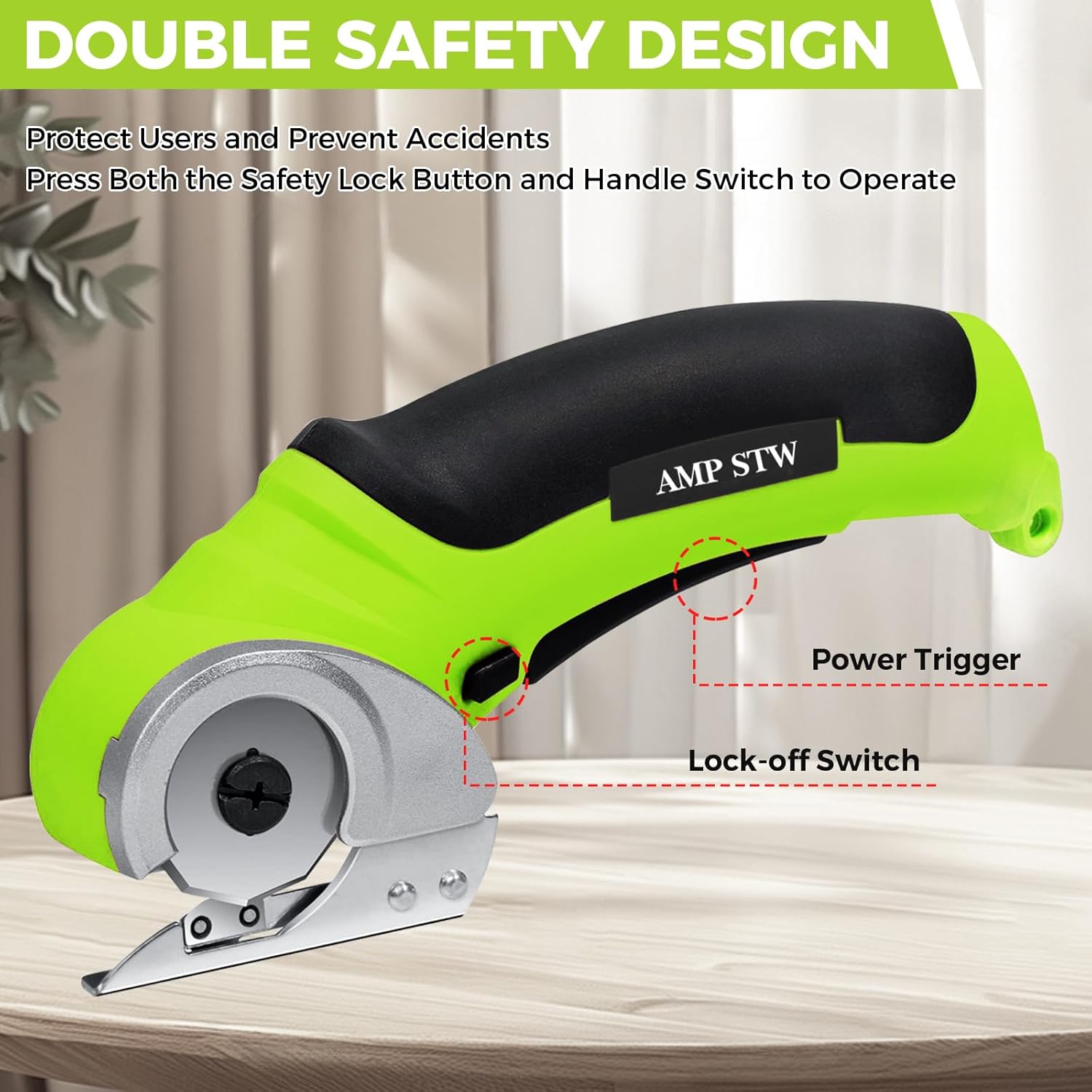 Cordless Electric Fabric Scissors, Power Rotary Cutter,Cardboard Box Heavy Duty Scissor, Rechargeable Sewing Shears (With 2 Blades)