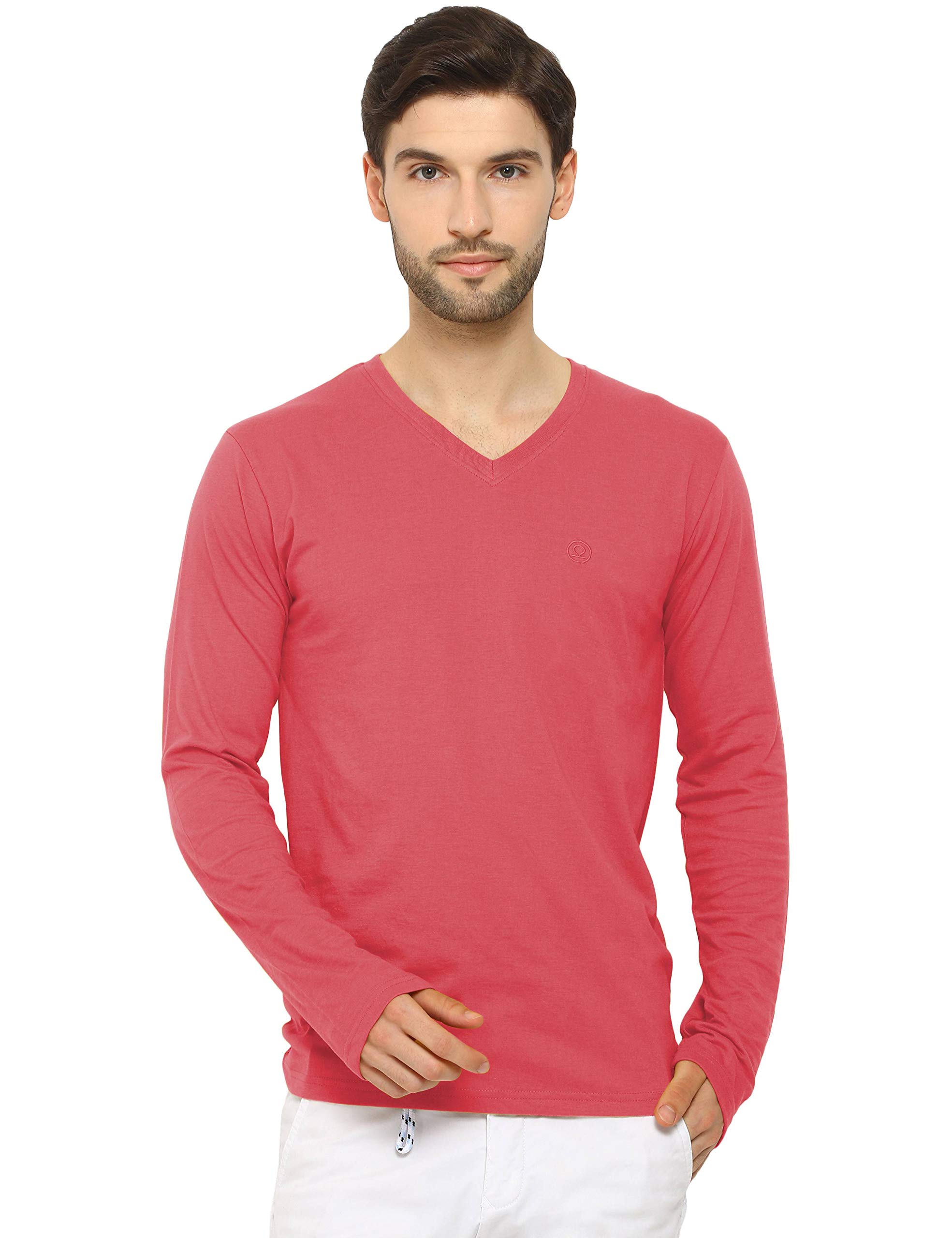 Men's Cotton V Neck Regular Fit Full Sleeves T-Shirt