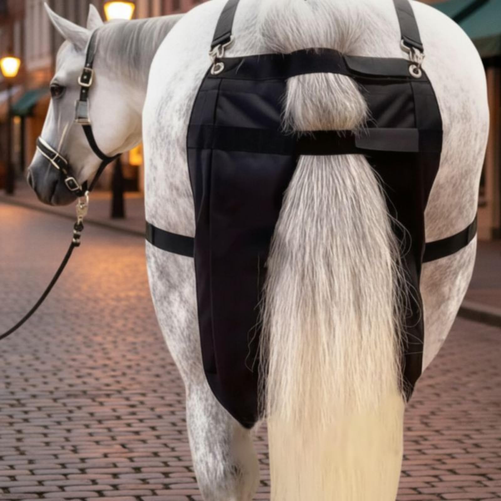 rockible Bolsa Tela Oxford con Correa Ajustable Resistente Anti-Mordeduras Impermeable para Jinetes, Equitación, s en Carruaje, Picaderos, L