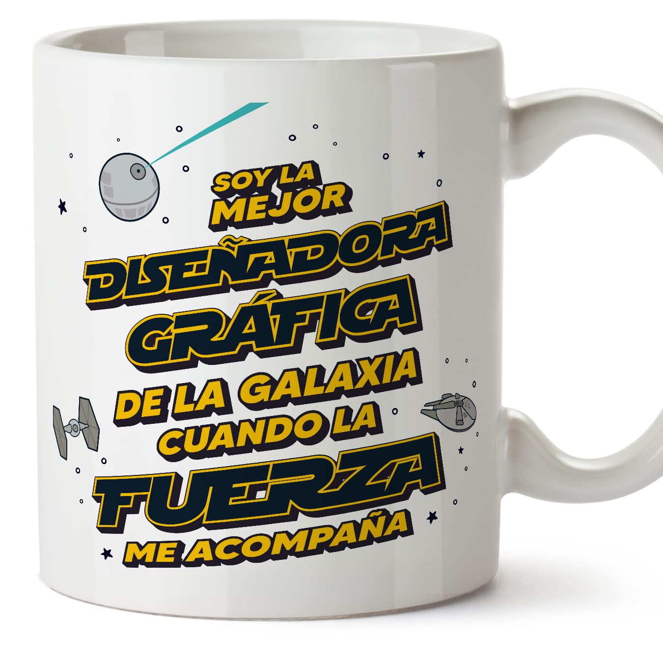 MUGFFINS Tazas para JEFE hombre - En Español - Mejor de la Galaxia Cuando Fuerza me Acompaña - 11 oz / 330 ml - Regalo original y divertido — view 469