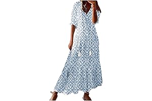 Women's Casual Loose Bohemian Floral Dresses for Summertime Elegance