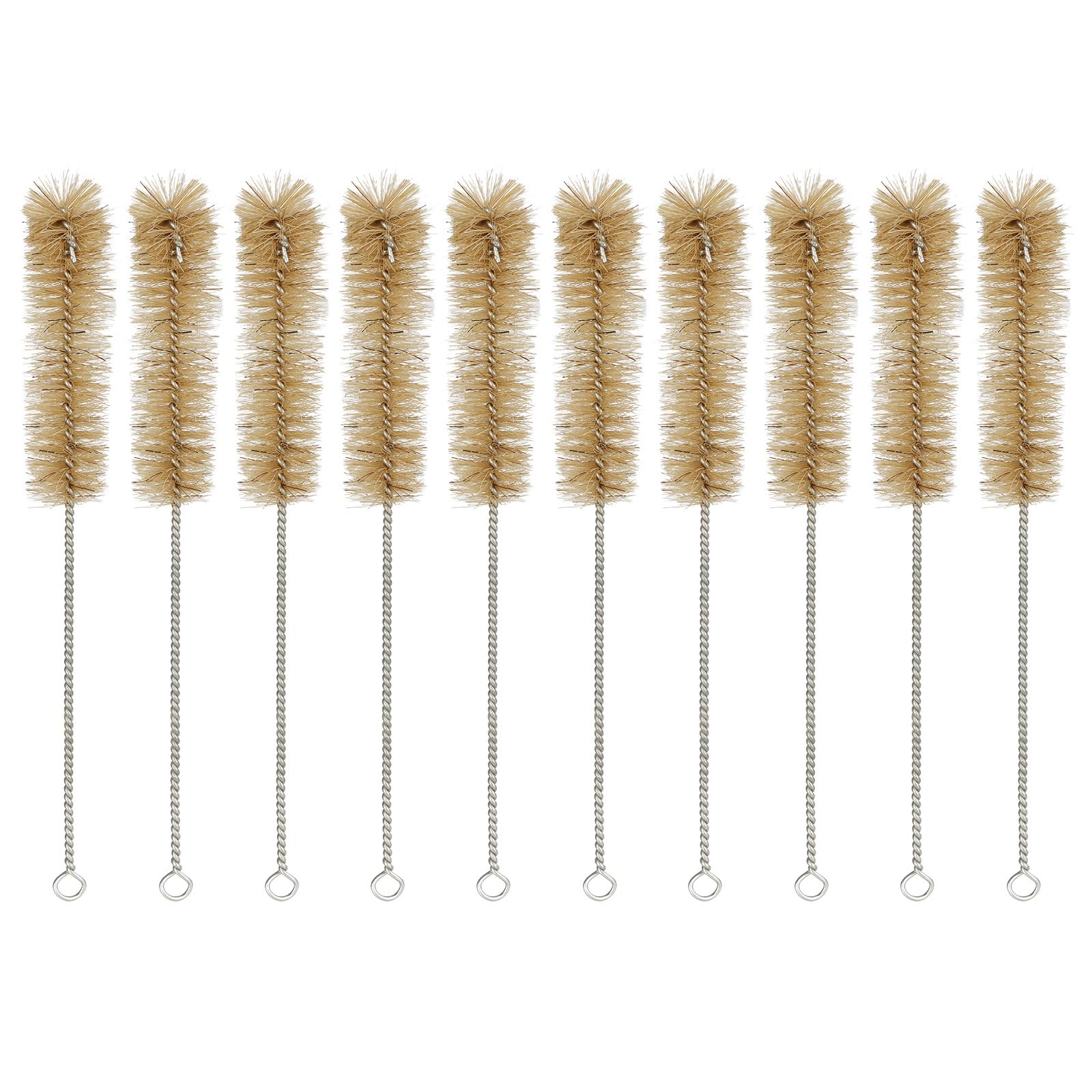 Funchem Test Tube Brush Set Of 10, Small Size With Soft Bristles For Laboratory Glassware, Flasks, Beakers & Hard-To-Reach Tubes