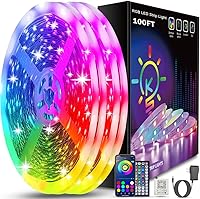 Keepsmile 100ft LED Strip Lights (2x50ft): Bluetooth App Control, Music Sync RGB Lights for Bedroom, Party Decor