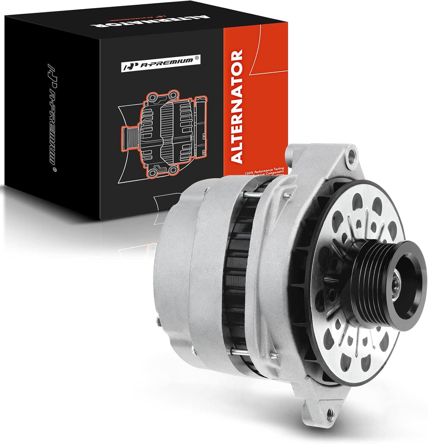 A-Premium Alternator Compatible with Cadillac 60 Special 1993, DeVille 1991-1995, Fleetwood 1991-1992, Seville, Eldorado 1991-1993, V8 4.9L, 12V 140A Clockwise 6-Groove Pulley, Replace# 10463190