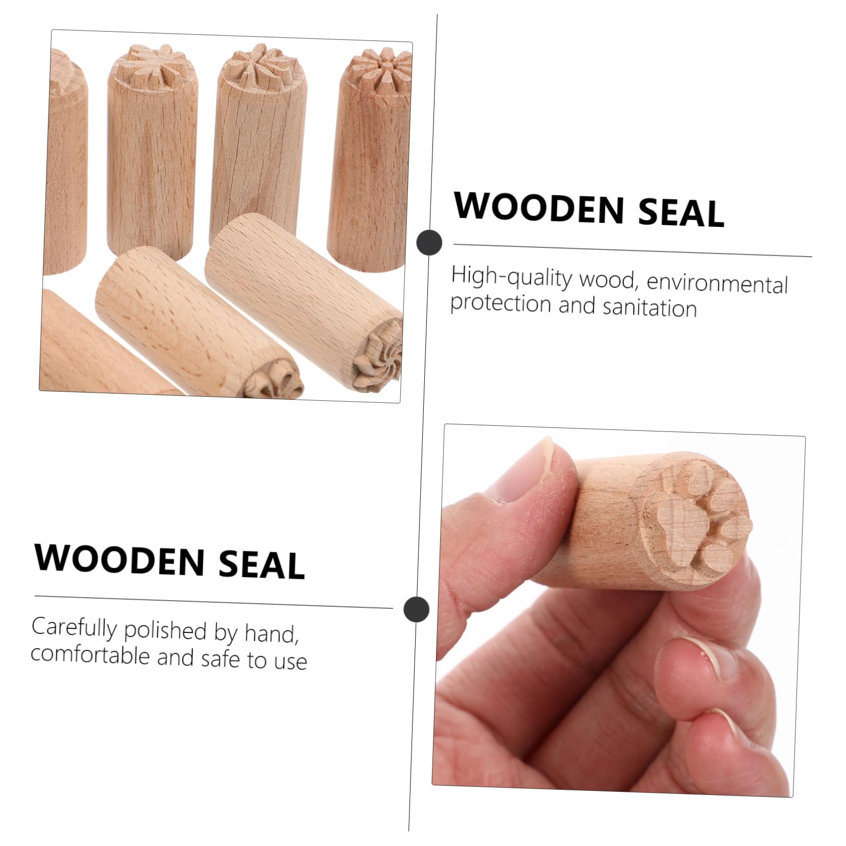 NUOBESTY 3pezzi Stampe Legno Naturale Per Ceramica Di Timbri Decorativi Per Fai Te Motivi Unici e Facile Utilizzo Accessori Per Artigianato Strumento Resistente e Pratico Per Decorazioni