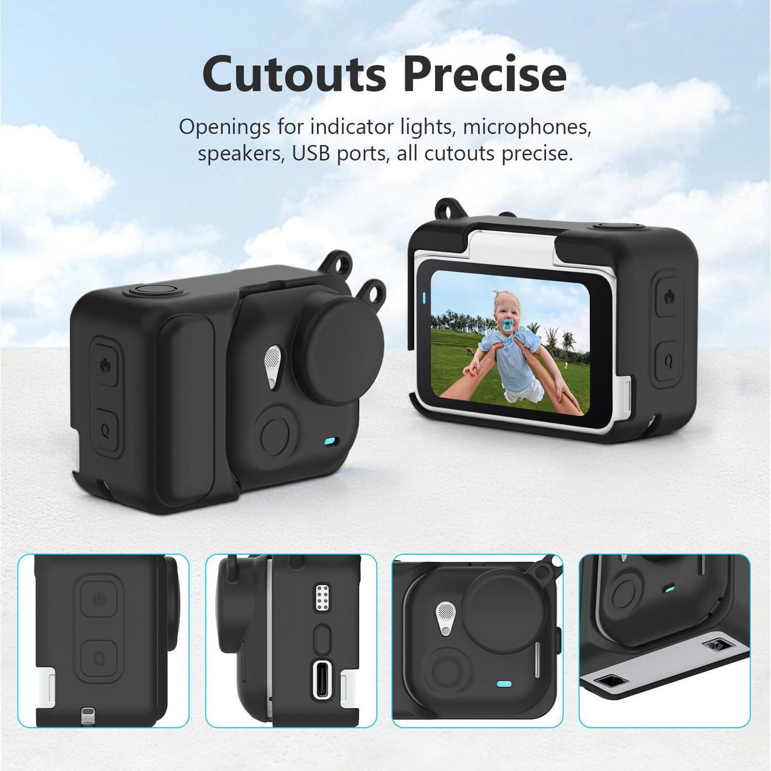 PULUZ Pokrowiec ochronny do Insta360 GO Ultra Action Pod, silikonowa osłona z paskiem, akcesoria do samodzielnej kamery Insta 360 GO Ultra