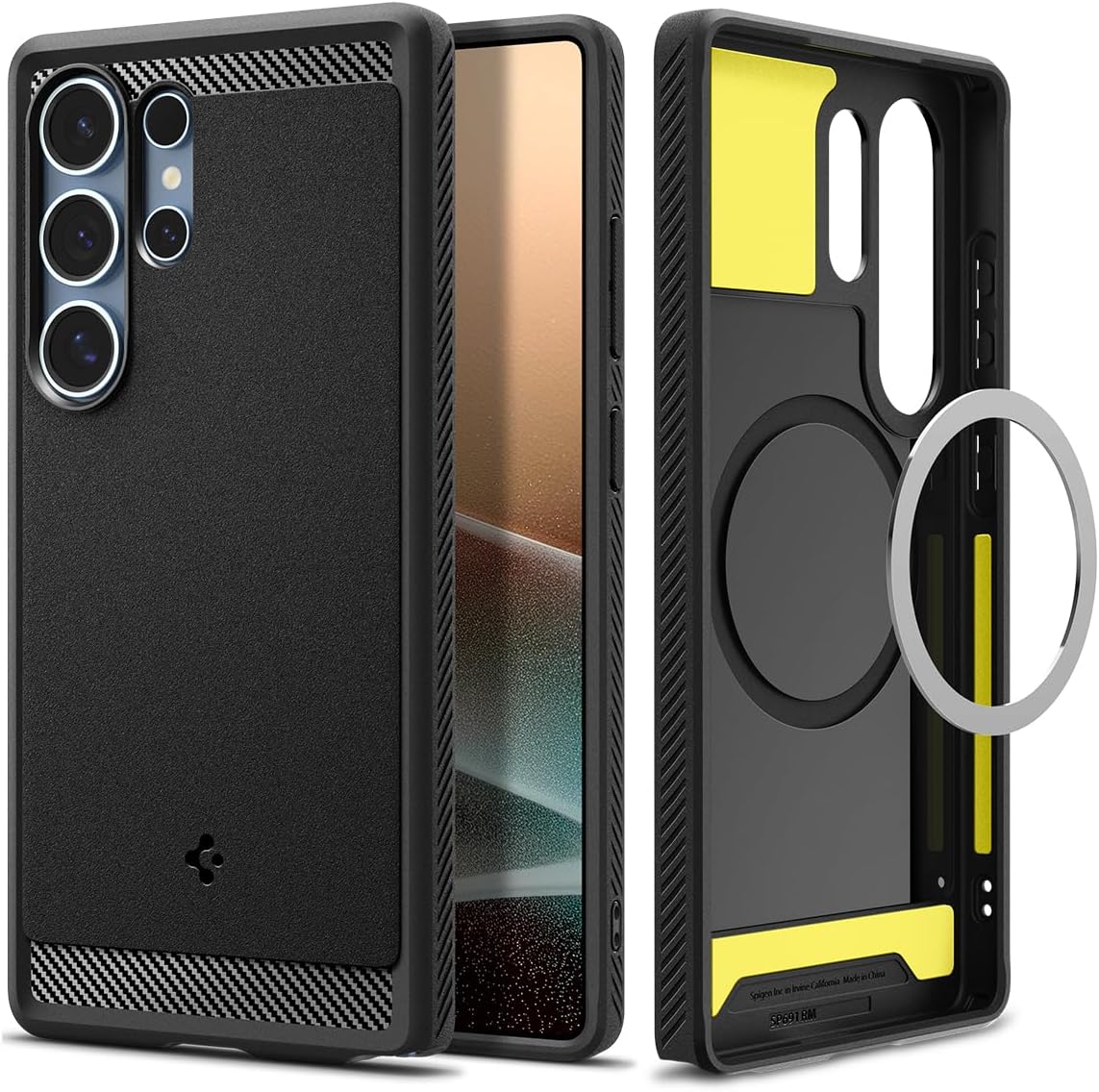 Rugged Armor MagFit Case for Samsung Galaxy S25 Ultra, Compatible with MagSafe Accessories - Matte Black