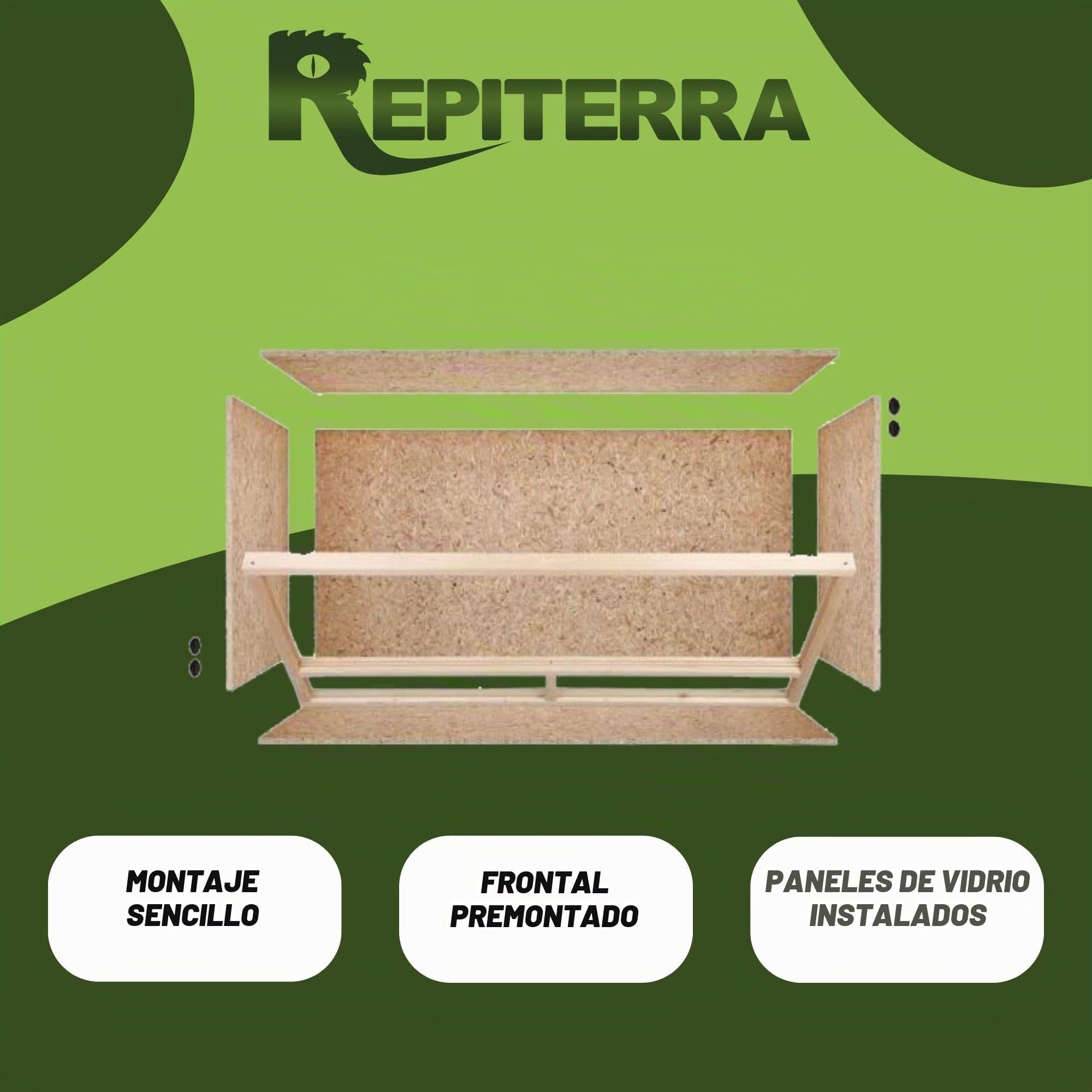 Terrario con ventilación lateral, 100 x 50 x 40 cm