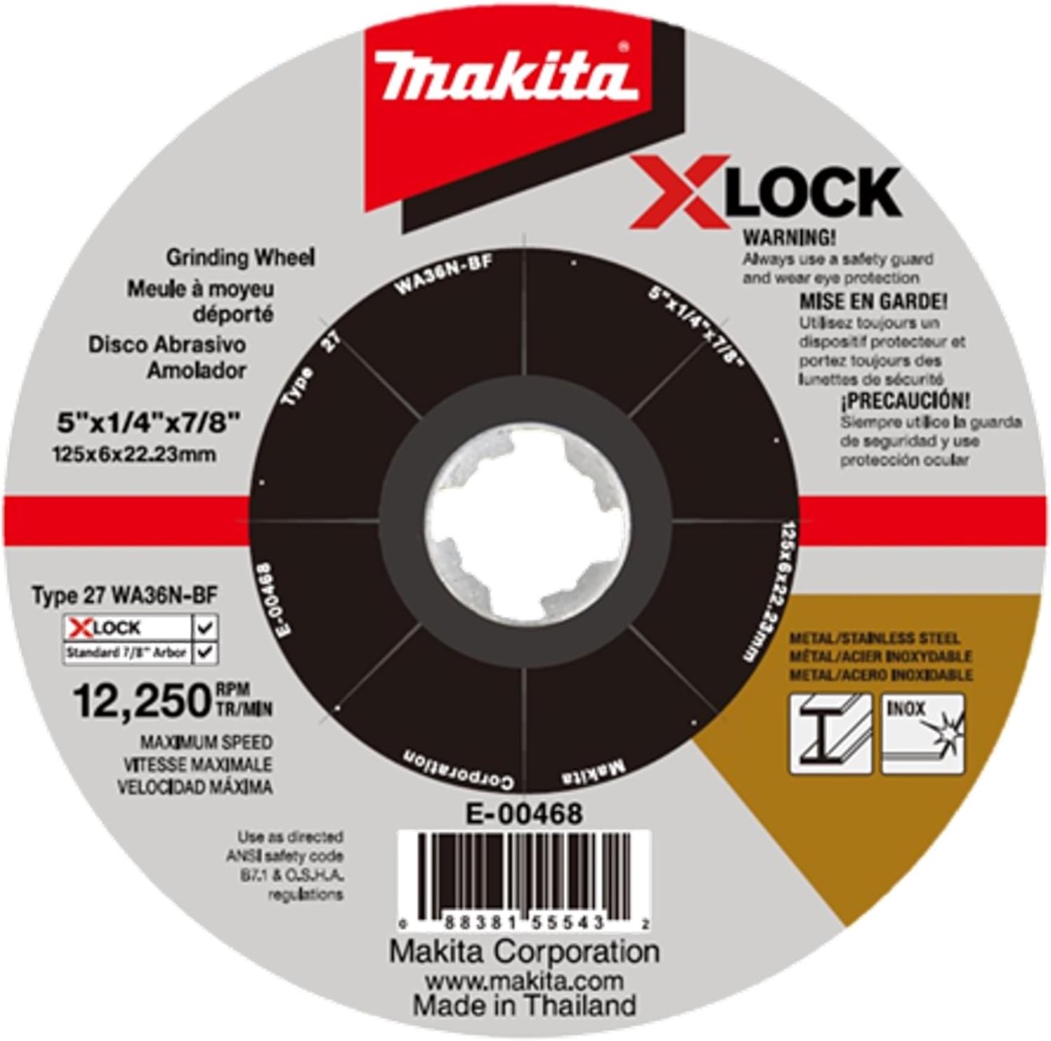 Makita GA044GZ 40V Max Li-ion XGT Brushless 125mm Angle Grinder – Batteries and Charger Not Included