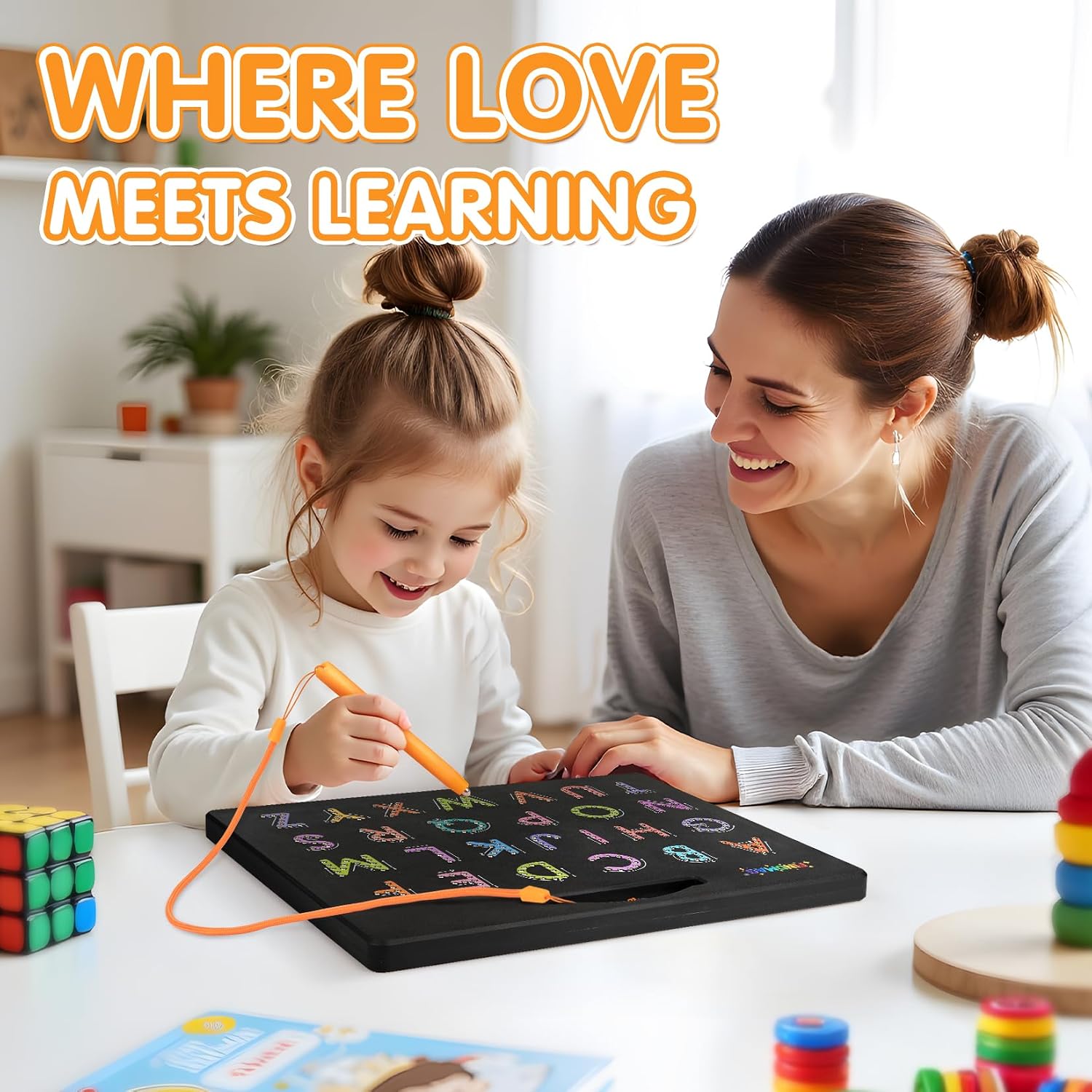 FINDMAG Magnetic Letter Board, 2-in-1 Magnetic Letter Tracing Board image 2