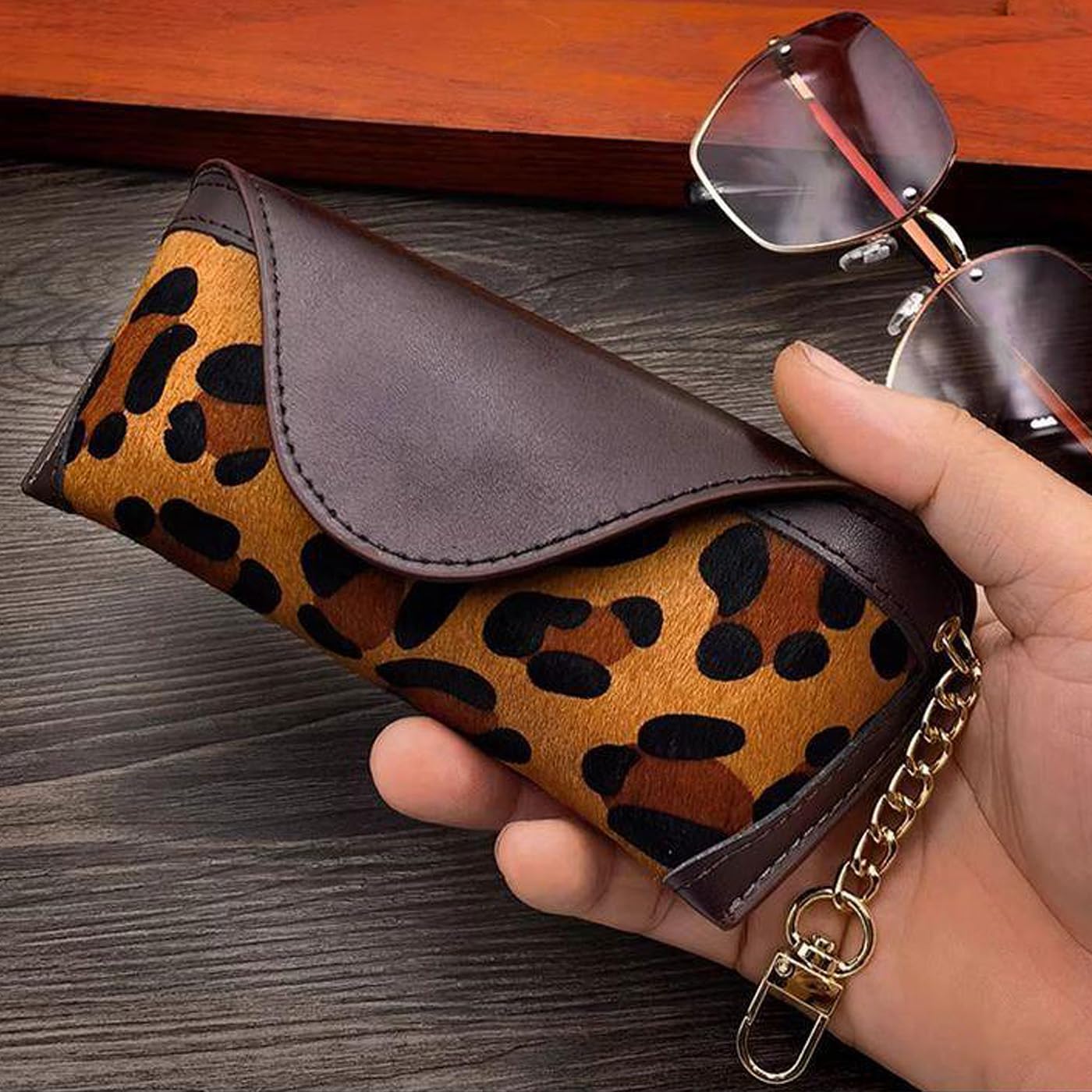 kytasryl Soft Leather Sunglasses Bag,Travel Sunglass Holder Eyeglass Case Portable Slim Sunglasses Pouch - Image 6