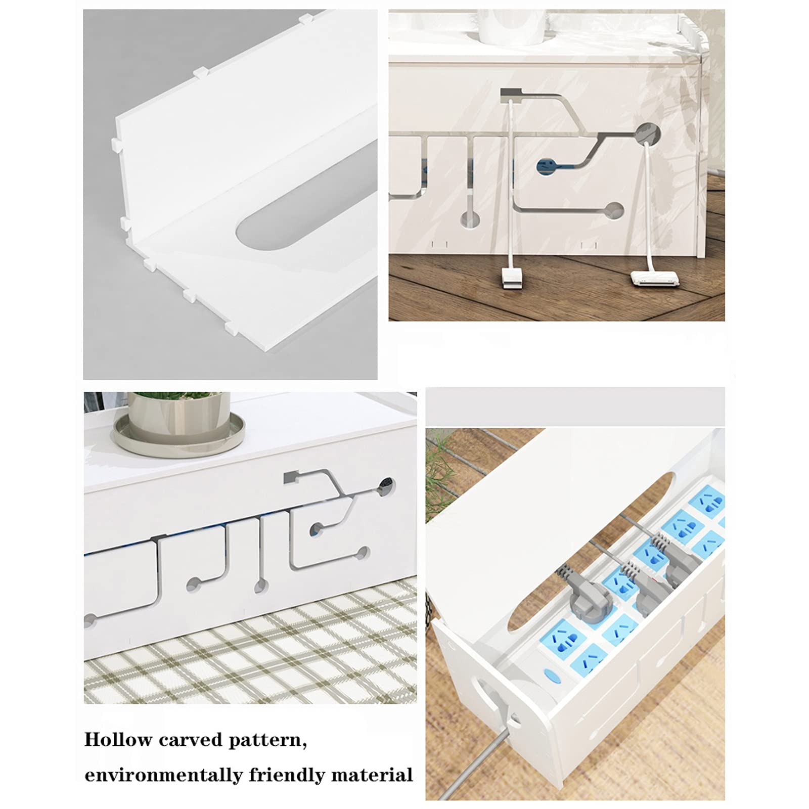 Pudełko do zarządzania kablami Pudełko do zarządzania kablami Biały organizer do kabli z klapką Design Rozwiązanie do zarządzania kablami na biurko, ukryj listwy zasilające Luźne przewody za telewiz