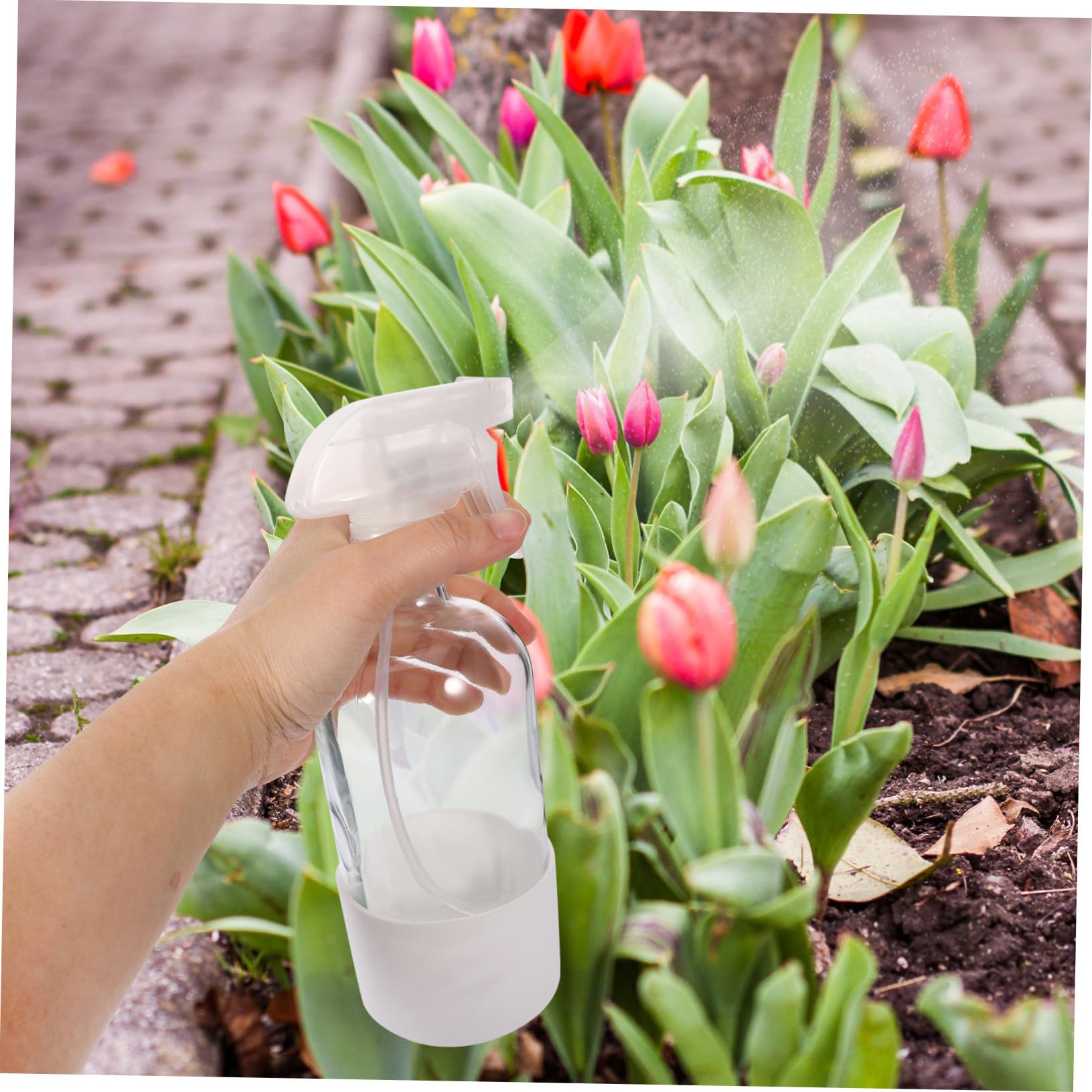 Mikinona Sprühflaschen Leicht und Handlich 500ml aus Glas mit Silikonschutz 2 Stück Weiße Feinnebel Wassersprühflaschen für Pflanzen und Haushalt