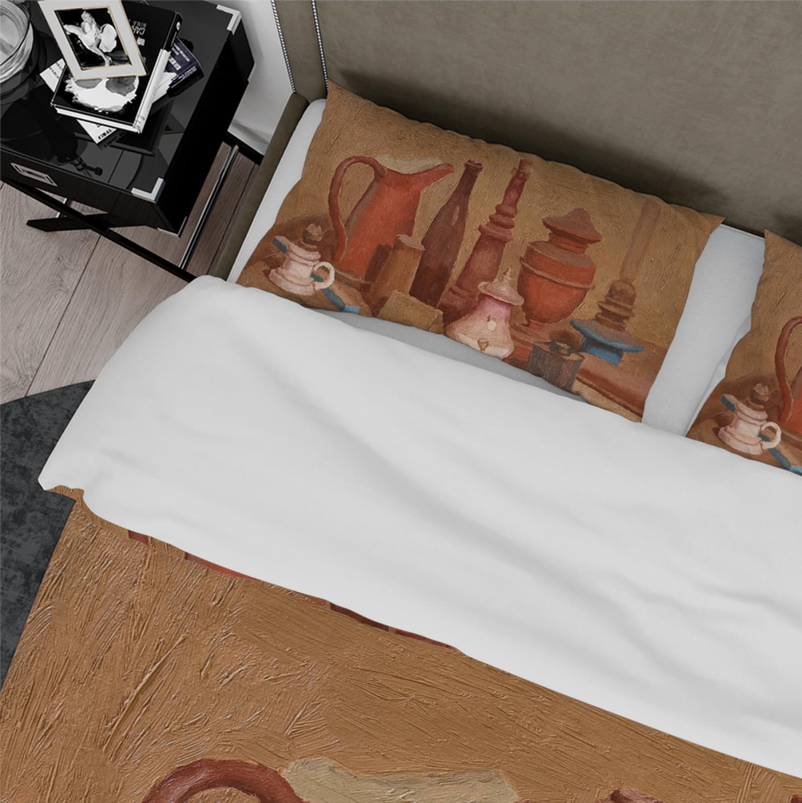 Morandi komplet pościeli w stylu retro, sztuka estetyczna, klasyczna i komfortowa, poszewka na kołdrę klasy premium, 2 poszewki na poduszkę 220 x 240 cm