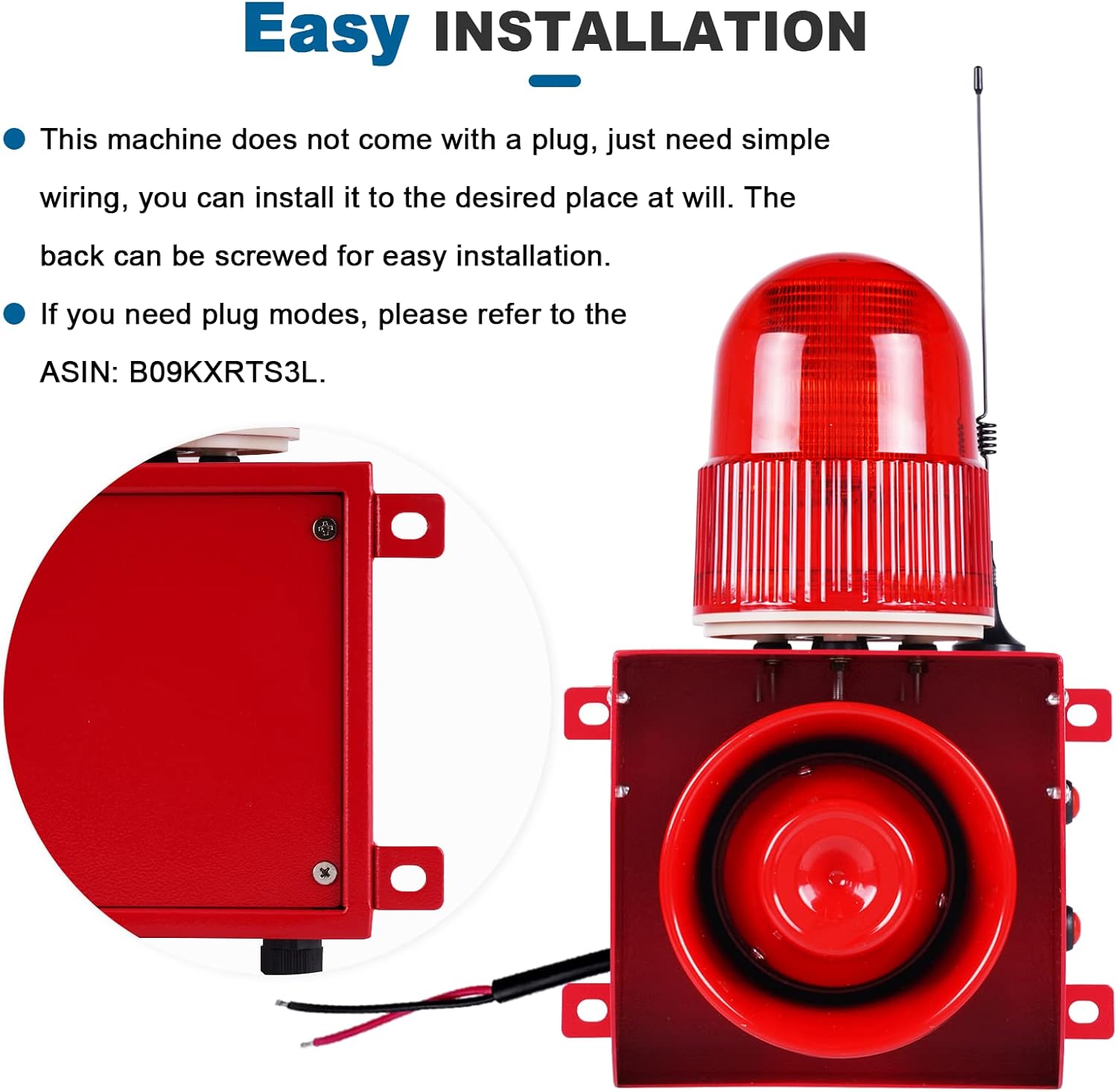 Wireless Remote Control Alarm Siren Industrial Sound Light Alarm Security Siren Horn Alarm Waterproof Emergency Strobe Warning Light 120dB Outdoor (AC 110V Without Plug) : Electronics