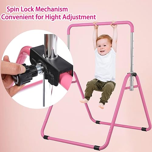 Miniatura 3 de WATBKHE Kids Gymnastics Bar Gymnastic Equipment for Home Adjustable Height Gymnastic Training Bar Gymnastic Stuff for 3-7 Years Old Girls