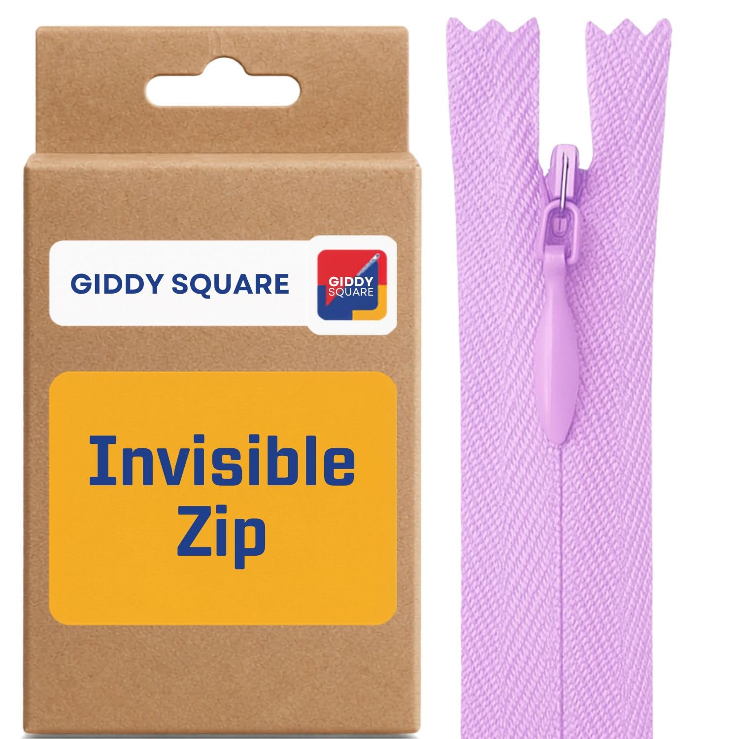 8" (20cm) Lilac Invisible Zip - Concealed Nylon Closed-End