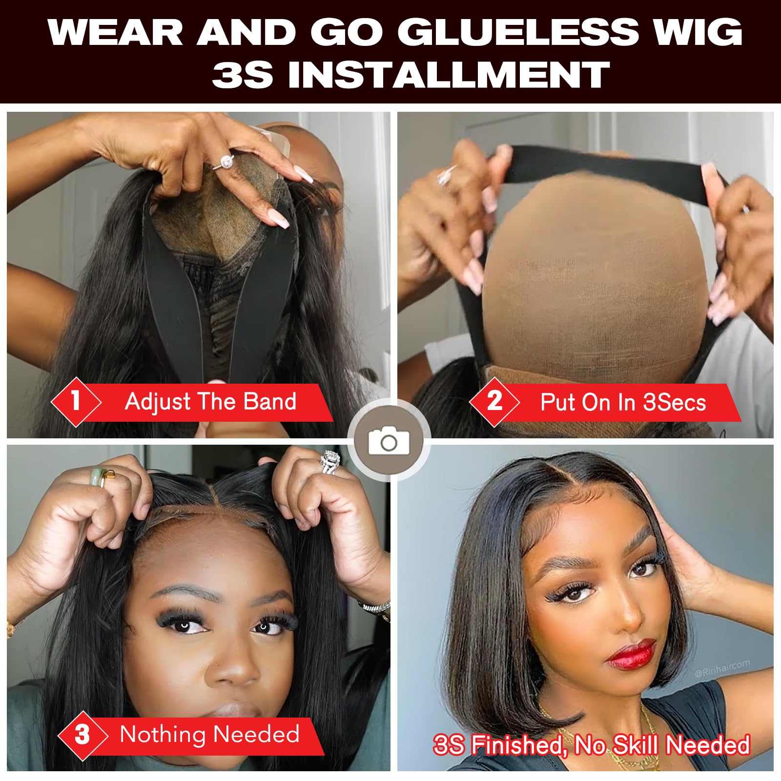 Beluck Bob Wig Straight Human Hair Wig 13X6 Transparent HD Lace Front Wigs Human Hair 220 Density Pre Plucked Brazilian Straight Lace Front Wigs Human Hair Wigs Bob for Black Women 12 Inch - Image 3