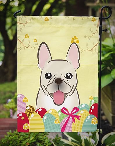Miniatura 3 de Caroline's Treasures BB1920GF - Bandera decorativa para jardín con diseño de bulldog francés para caza de huevos de Pascua, para jardín, patio,