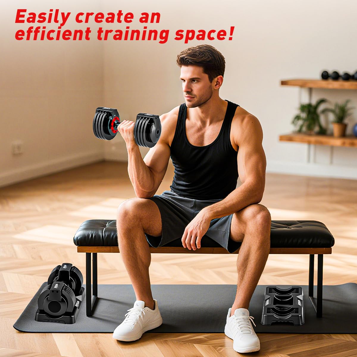 Adjustable Dumbbell Set of 2, 50/100/110lbs Free Weights Dumbbell Set | 5-in-1/10-in-1, Quick-Lock Hand Weights, 25lbs/50lbs Pair, Anti-Slip Texture Handle, Home Gym for Men and Women