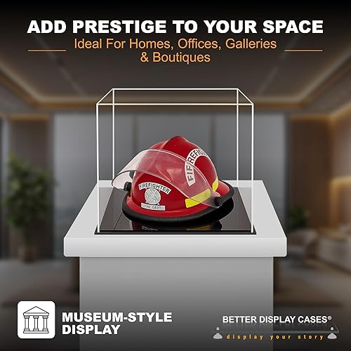 Vista 97 de Better Display Cases Versátil vitrina de acrílico transparente - Caja rectangular grande con base blanca 18" x 12" x 3" (BK09)