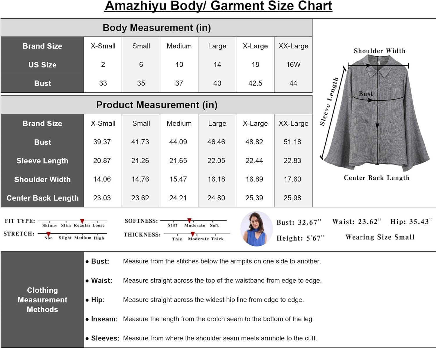 Amazhiyu Women's Pure Linen Kimono Sleeve Striped Button-Down Shirt Summer Tops - Image 6