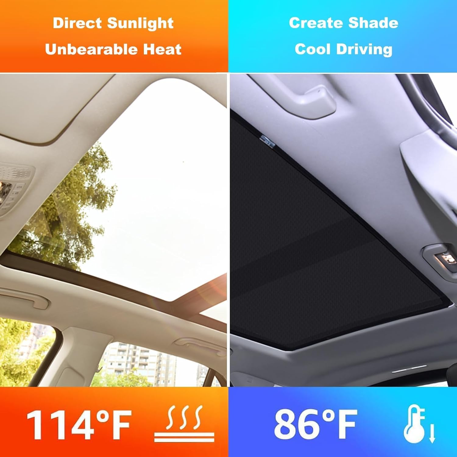 One Piece Car Sunroof Shade Compatible with Audi Q5 2009-2017, 60s Installation | Metal Frame | Breathable Blackout, 2-Layer Foldable Sunshade Cover Car Top (Gray, Q5 2009-2017)