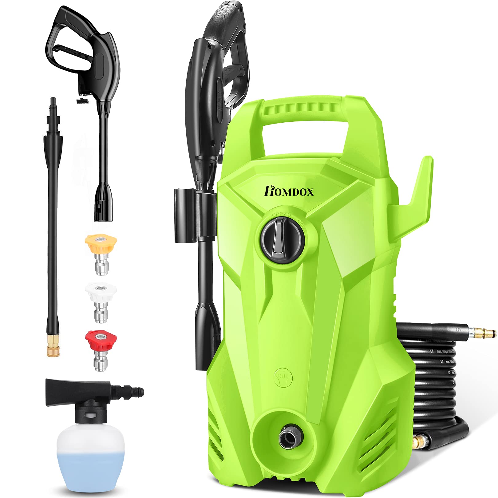 Buy [Updated Version] Homdox Pressure Washer 1400 PSI 1400W 1.59GPM