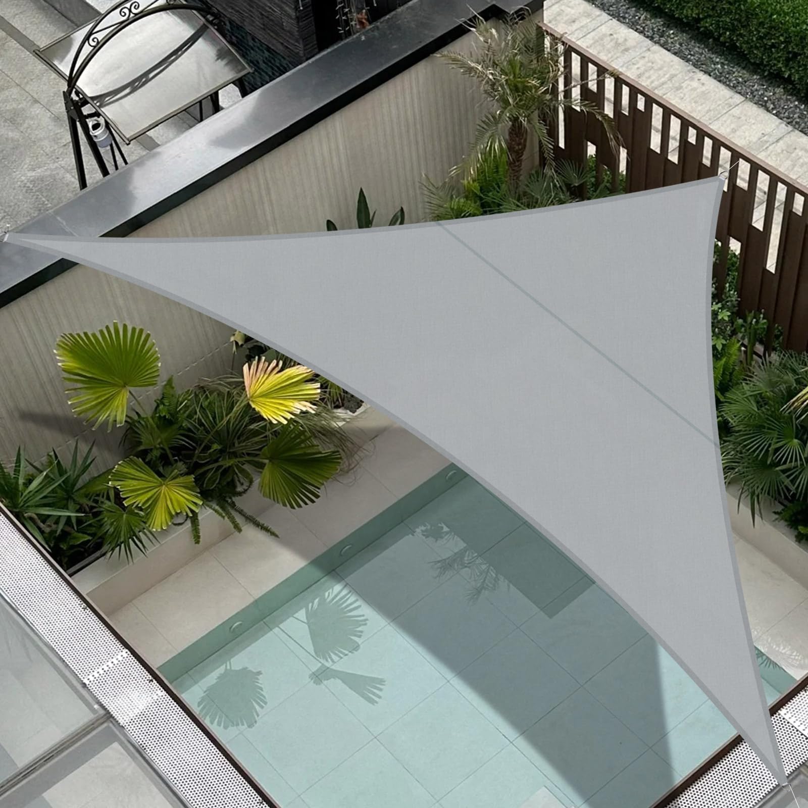 Cool Area Toldo Vela de Sombra Impermeable Rectangular 2.5x4m Protección UV PES Toldos para Patio Exterior Jardín Terraza-Arena — view 67