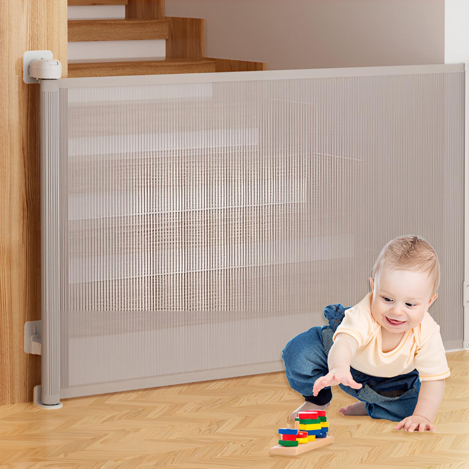 SYGA Retractable Baby Safety Gate, Extra Wide Tall Mesh Gate for Stairs, Doorways, Hallways, Indoor/Outdoor Pet Barrier (G... - Review, Price and Buying Guide