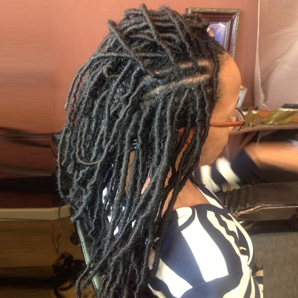 60 Stands Full Handmade Dreadlocks 10Inches Locs Human Hair Extensions Natural Black