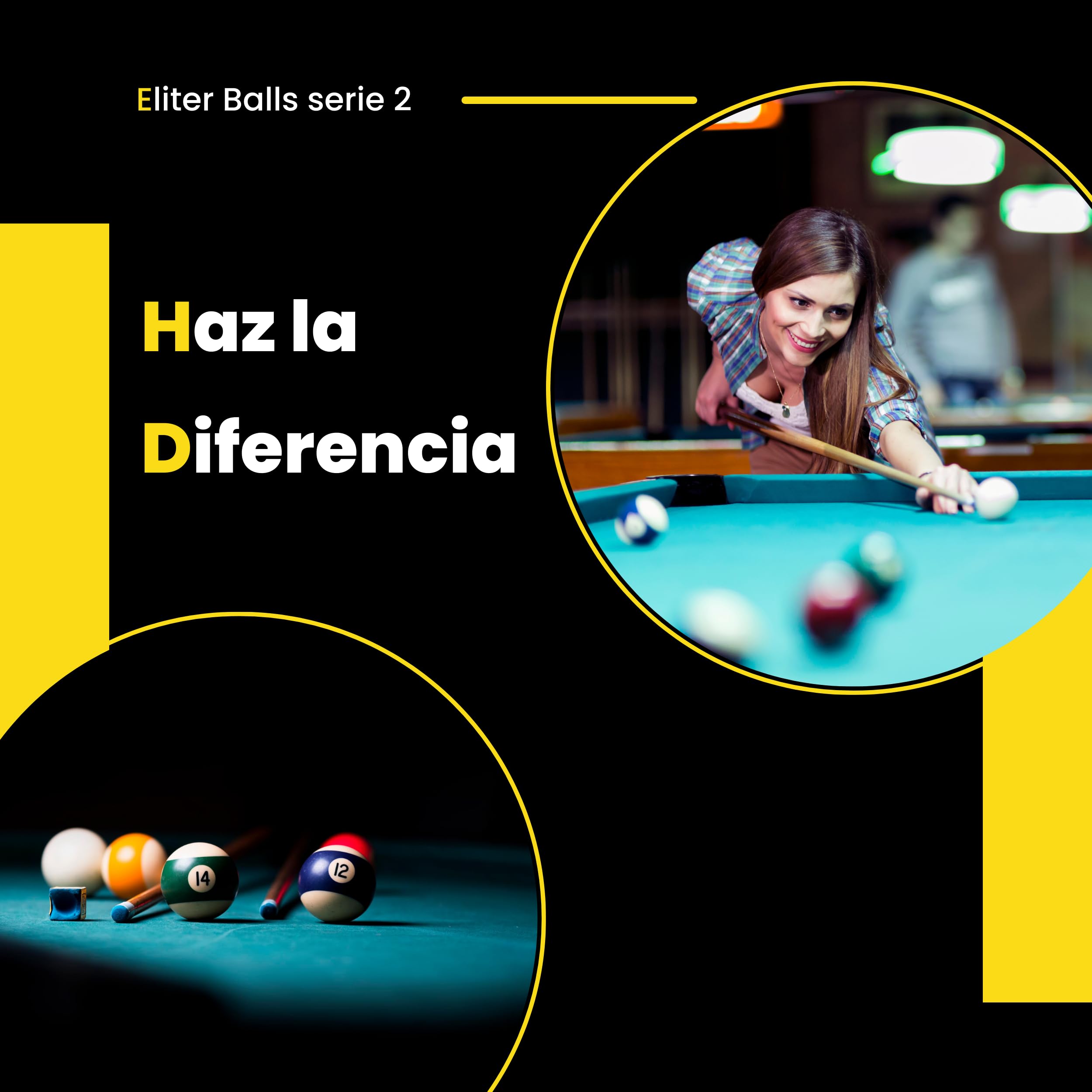 Juego de 2 Varillas de Billard Americano – Cola de Billar de Madera de Arce Macizo, Flexible y Resistente para Mayor Control y precisión – Diseño Original